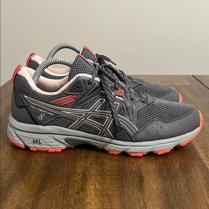ASICS Gel-Venture 8 Gray and Orange Athletic Shoes Women’s Size 10